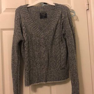 Grey Abercrombie cable knit
